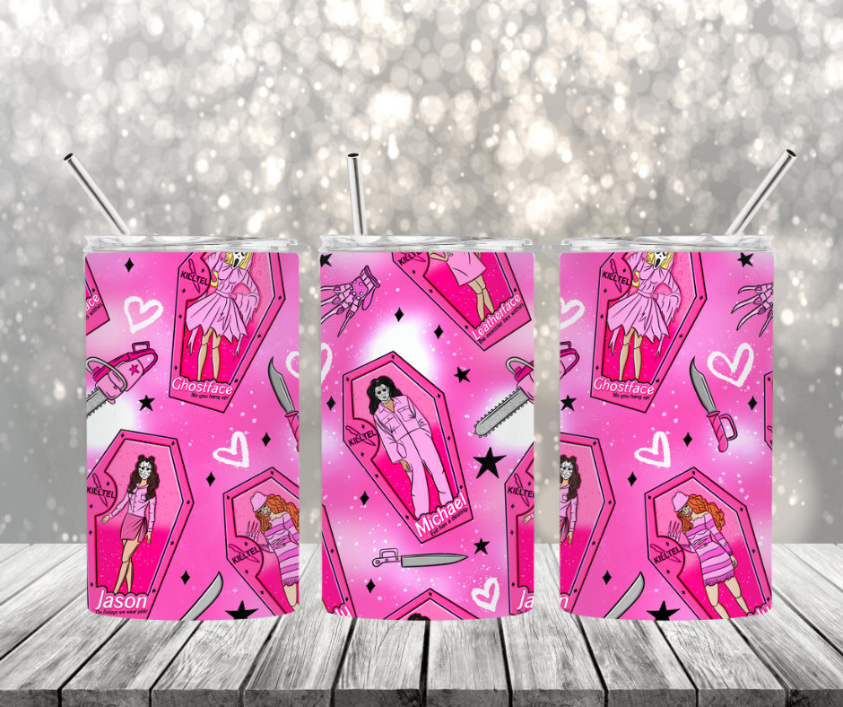 Pink Horror Dolls Tumbler