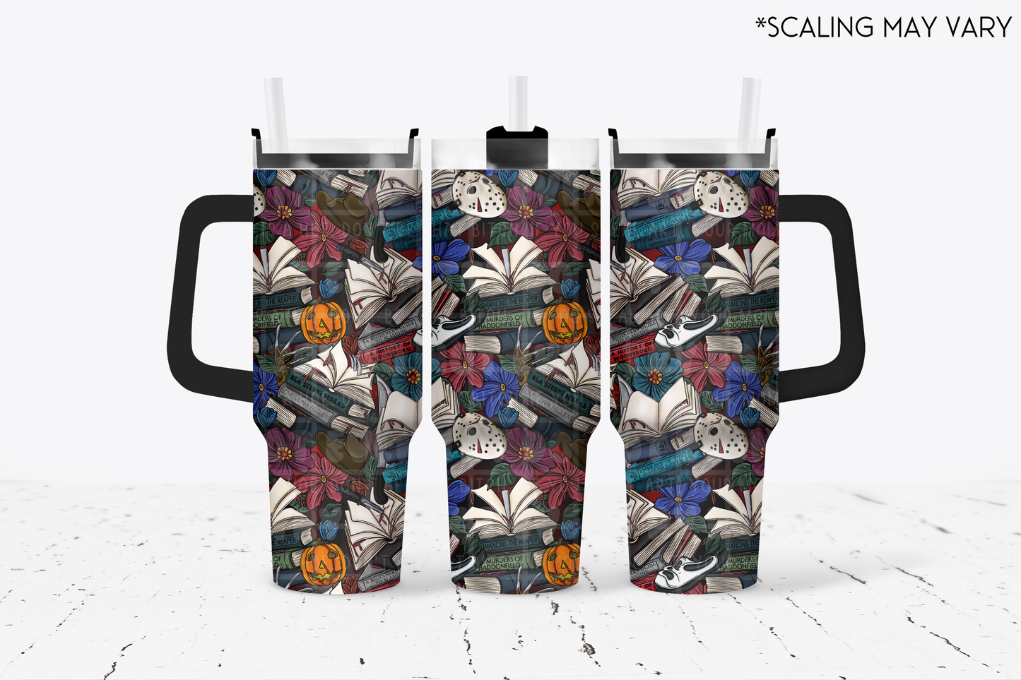 Masked Men Book Stacks Tumbler