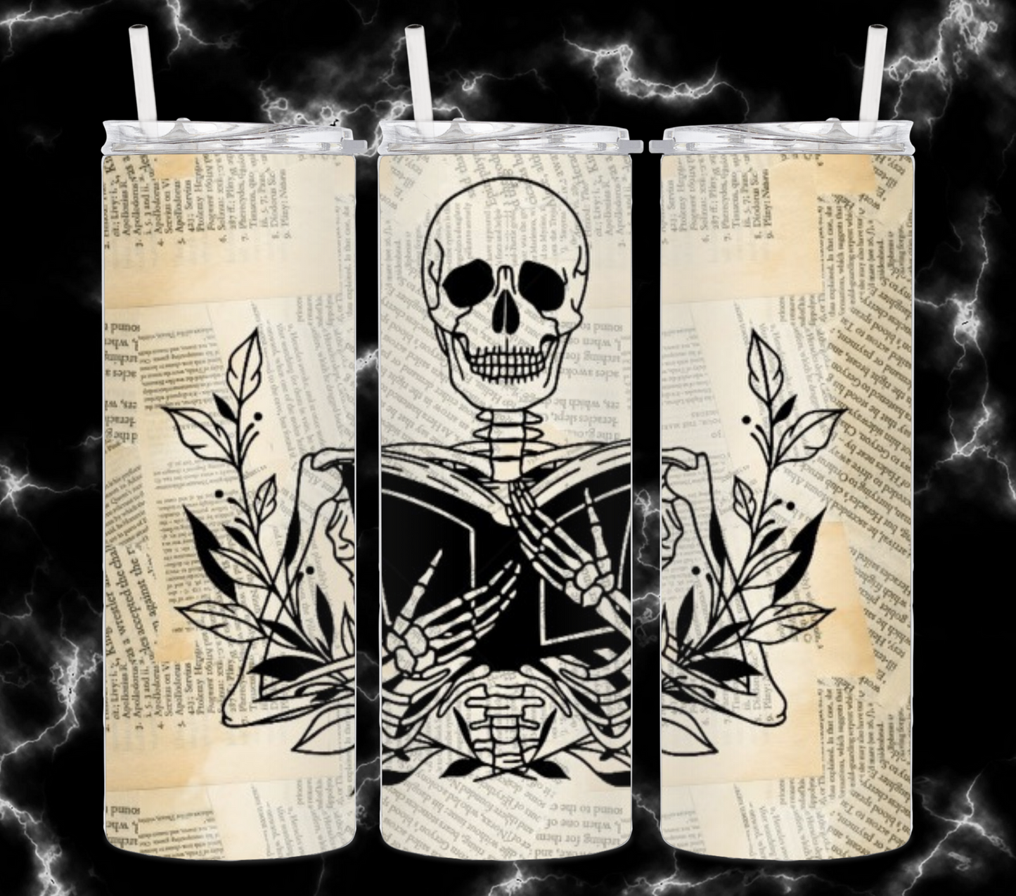 Reading Skeleton Tumbler