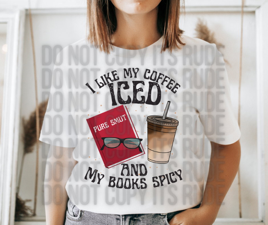Coffee Iced, Books Spicy Tee
