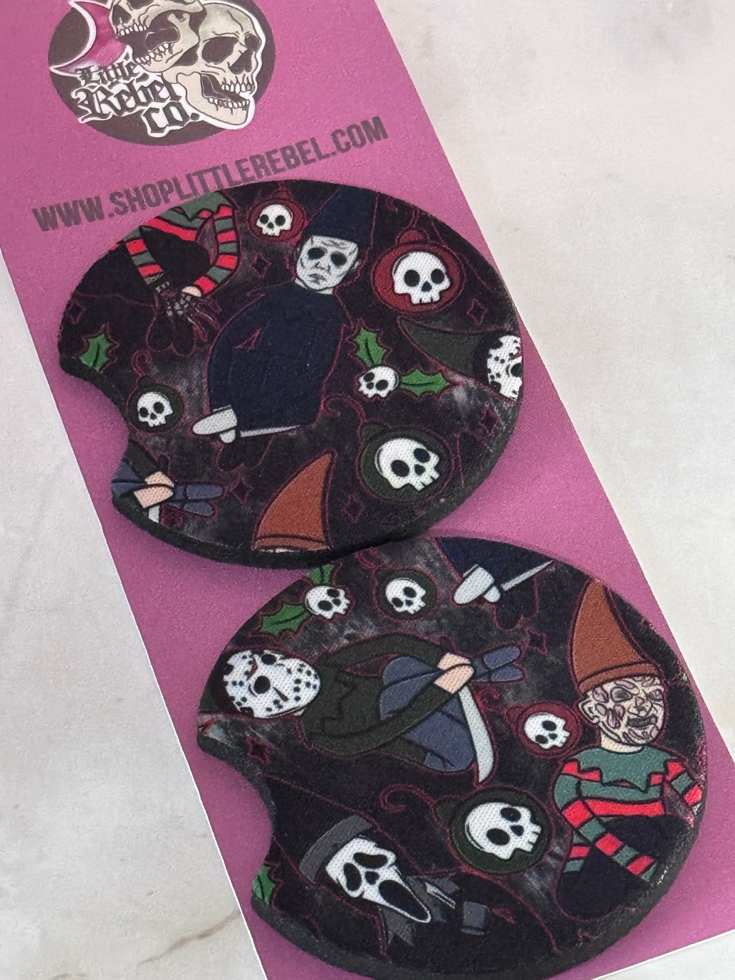 Horror Elf Car Coasters