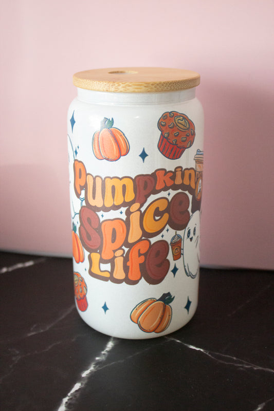 Pumpkin Spice Life Can Glass