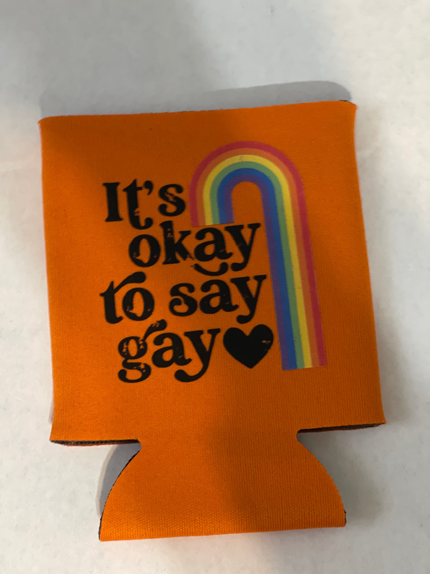 Orange It’s Okay to Say Gay Koozie