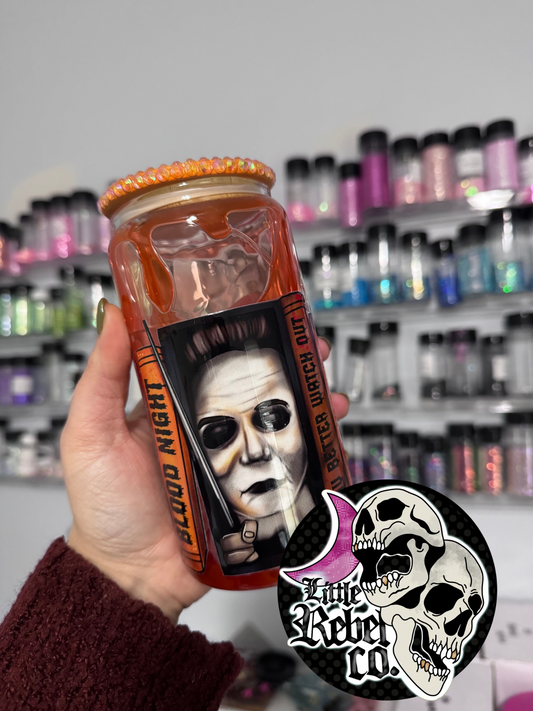 Halloween Books Snowglobe Can Glass