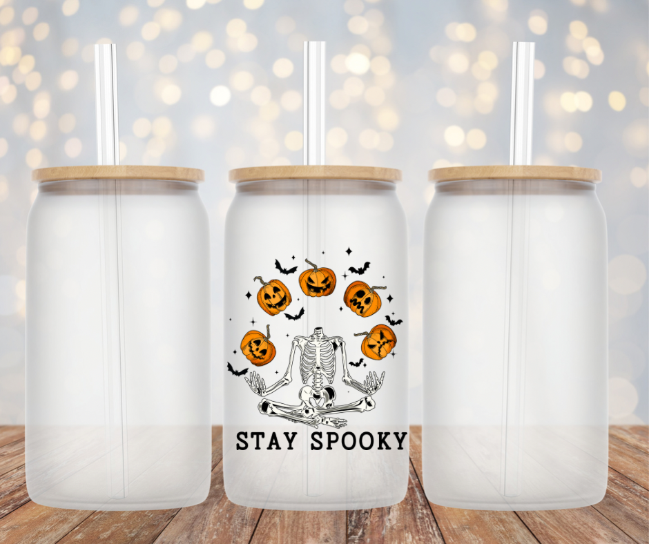 Stay Spooky Can Glass